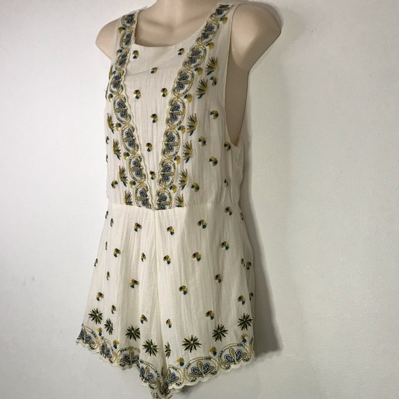 Free people Margarita Sleeveless Embroidered Romper 2 Boho Festival feminine - Picture 1 of 9